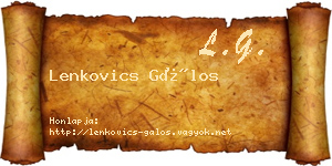 Lenkovics Gálos névjegykártya